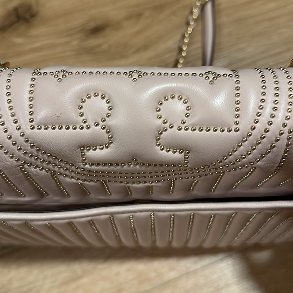 Tory Burch Stud Fleming Convertible 2 way purse bag pale pink w gold - Picture 11 of 15